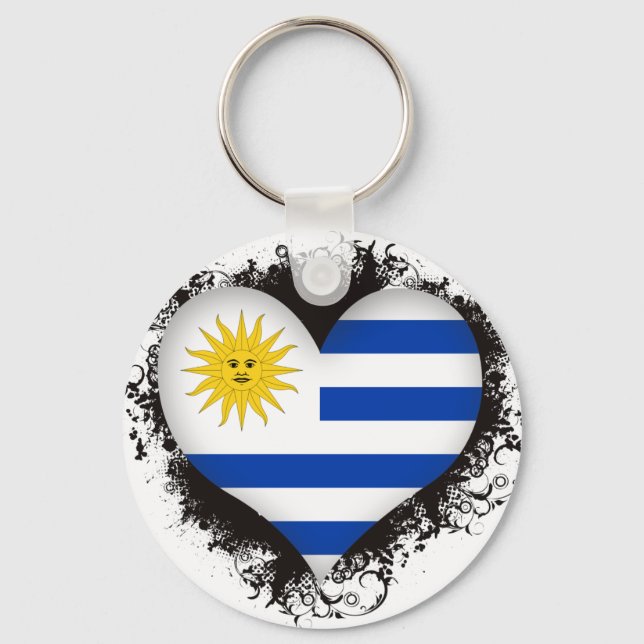 Vintage I Love Uruguay Keychain (Front)