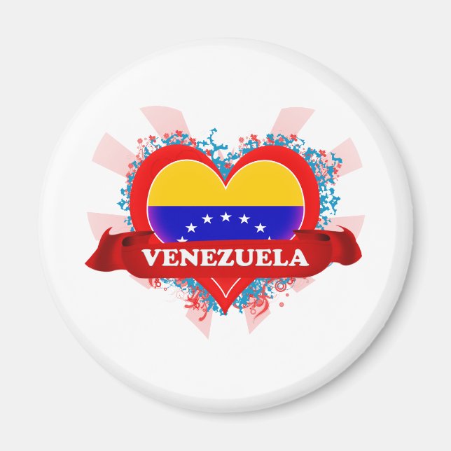 Vintage I Love Venezuela Magnet (Front)