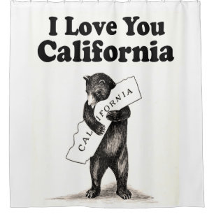 Vintage I Love You California Shower Curtain