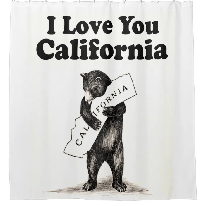 Vintage I Love You California Shower Curtain Zazzle Com