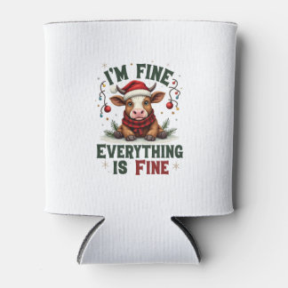 Vintage I’m Fine Everything Is Fine Highland Cow C Can Cooler