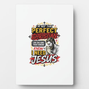 Vintage I Need Jesus Christian T-Shirt Design_1 Plaque