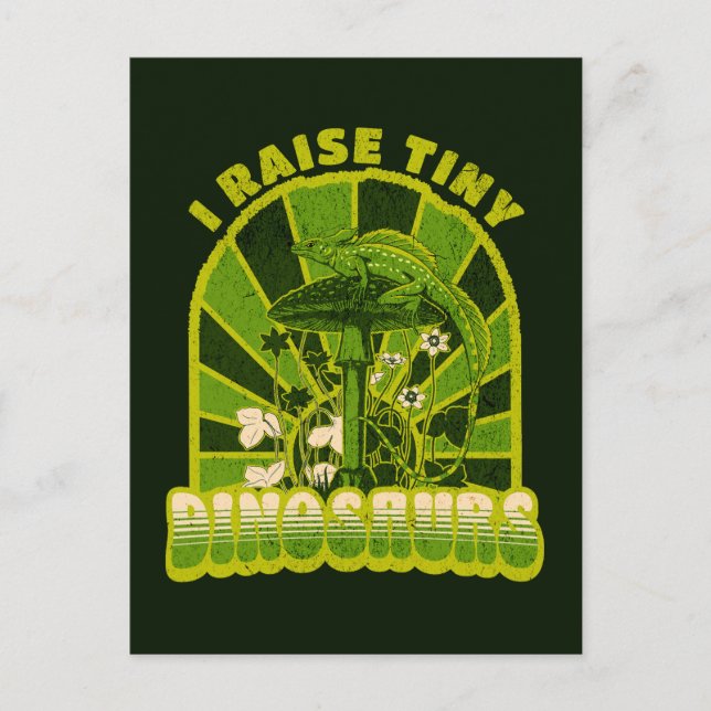 Vintage I Raise Tiny Dinosaurs Vintage  Postcard (Front)