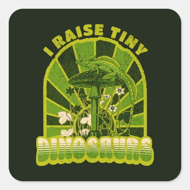 Vintage I Raise Tiny Dinosaurs Vintage  Square Sticker (Front)