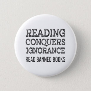 Vintage I Read Banned Books Funny Book Lovers Button