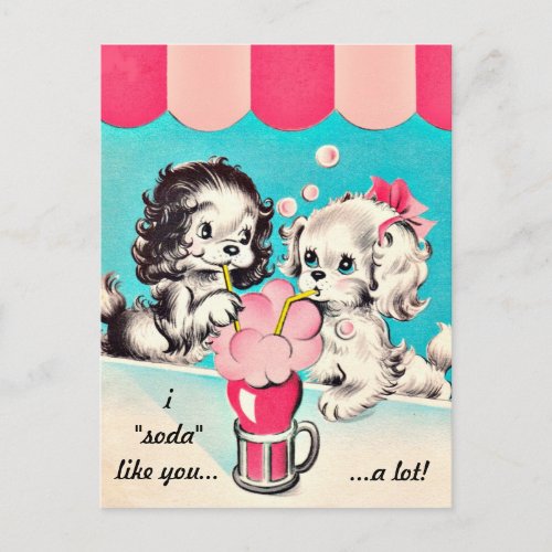 Vintage I Soda Like You Postcard