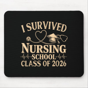 Vintage I Survived Nursing School Cl Of 2026 Nurse Mouse Pad