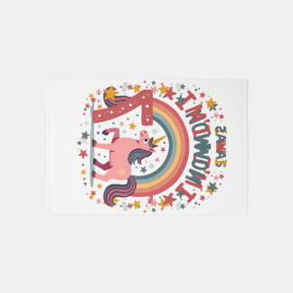 Vintage I Was 6 Now Im 7 Unicorn Birthday Shirt Cu Rug