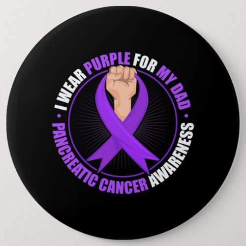 Vintage I Wear Purple for My Dad Pancreatic Cancer Button
