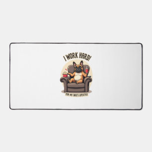 Vintage I Work Hard for My Dog's Lifestyle French  Desk Mat
