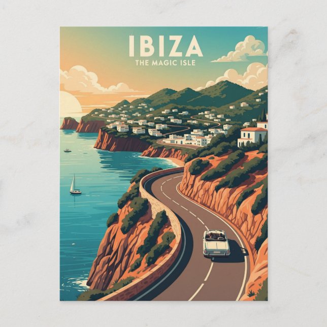 Vintage Ibiza Spain Travel Postcard (Front)