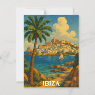 Vintage Ibiza Travel Retro Balearic Island Postcard