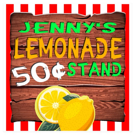Vintage Ice Cold Lemonade Stand Sign Banner (Front)