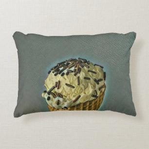 Vintage ice cream art accent pillow