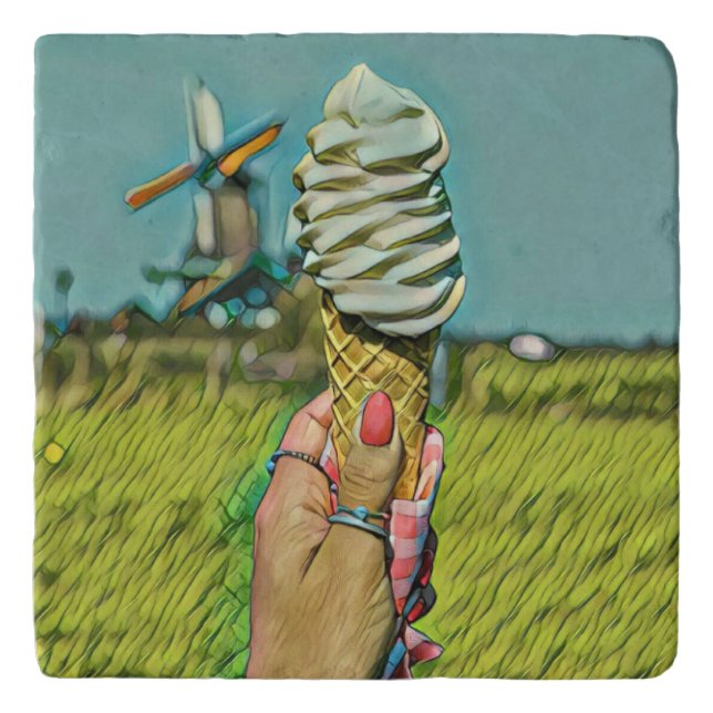 Vintage ice cream artwork trivet (Front)