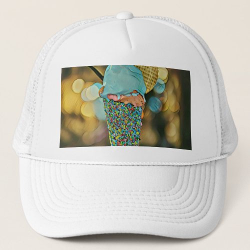 Vintage ice cream artwork trucker hat