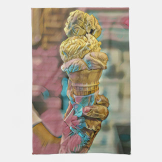 Vintage ice cream cone kitchen towel