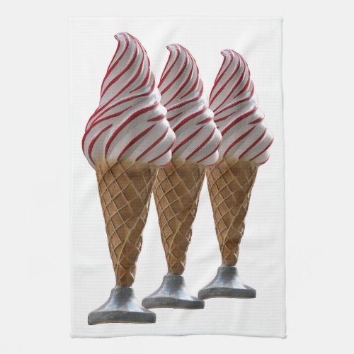 Vintage ice cream cone kitchen towel
