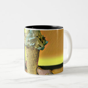 Vintage ice cream cone Two-Tone coffee mug