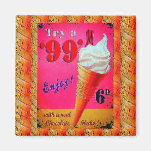 Vintage ice cream parlor sign magnet