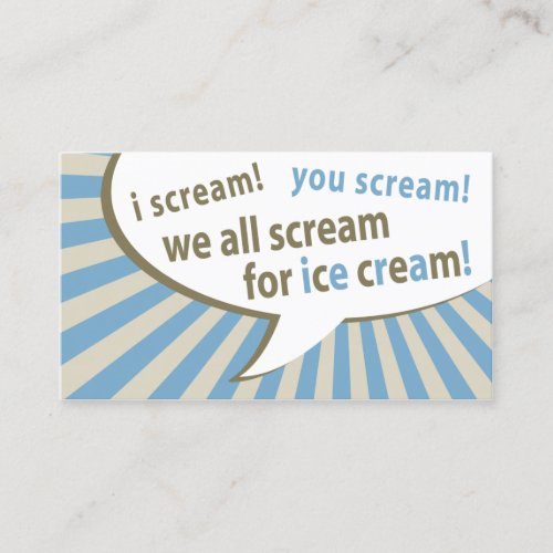 vintage ice cream shoppe business card