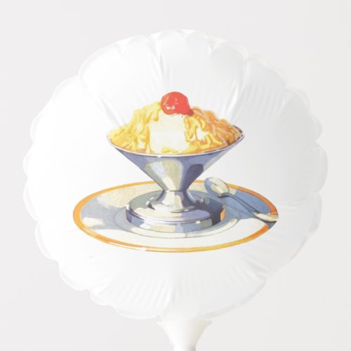 Vintage ice cream sundae retro dessert food balloon