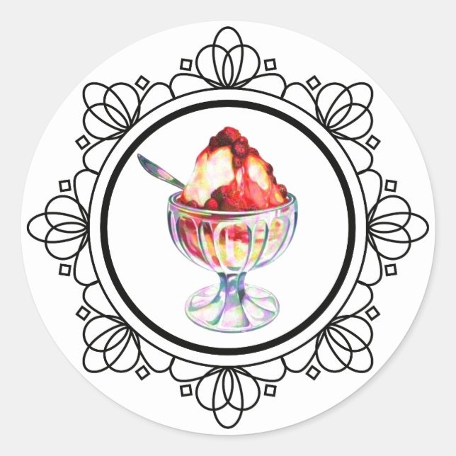 Vintage ice cream sundae sticker (Front)
