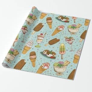 Vintage Ice Cream Wrapping Paper