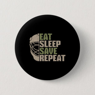 Vintage Ice Hockey Goalie Button