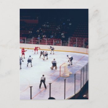 Vintage Ice Hockey Match Postcard by Alleycatshirts at Zazzle