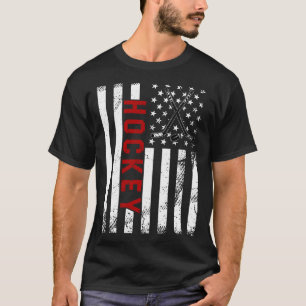 Vintage Ice Hockey Player Biggest Fan USA American T-Shirt