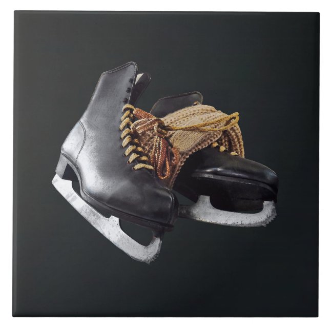 Vintage Ice Skates Ceramic Tile (Front)