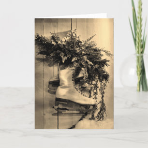 Vintage Ice Skates Holiday Card