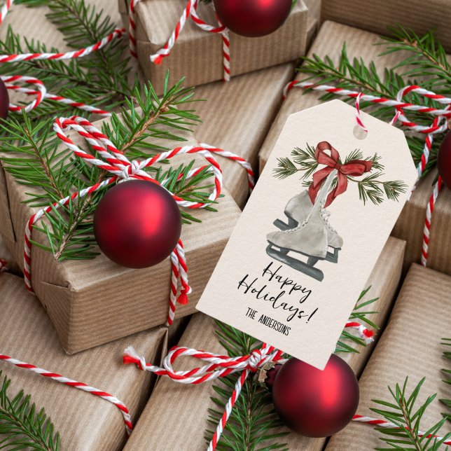 Vintage Ice Skates Holiday Gift Tags (Creator Uploaded)