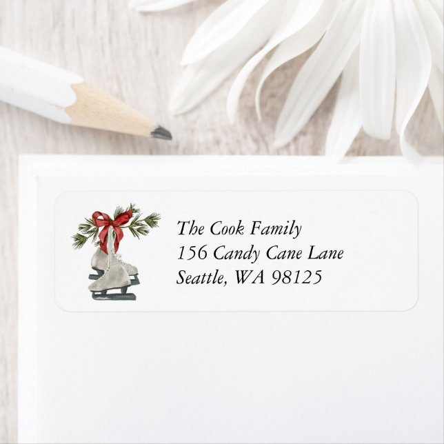 Vintage Ice Skates Holiday Label (Insitu)