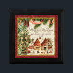 Vintage Ice Skating Ski Lodge Christmas Tree Box<br><div class="desc">COLOR PALETTE: Classic Christmas red, green and gold set the tone for this collection. DESIGN COLLECTION: Vintage Christmas outdoor ice skating rink. Buy this as a gift for your own family or as a Christmas gift for friends, family or co-workers! Or as a corporate gift for business. It's so easy...</div>