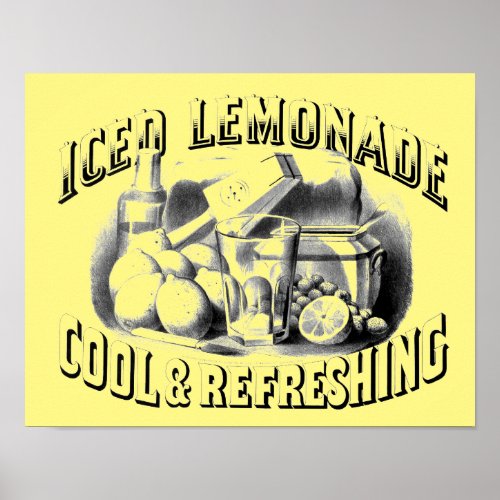 Vintage Iced Lemonade by Currier  Ives Poster