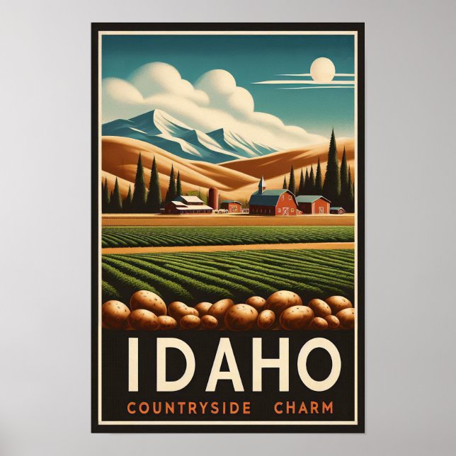 Vintage Idaho Countryside Charm Poster  (Front)