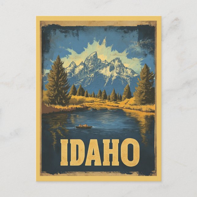 Vintage Idaho Mountain Nature Travel Postcard (Front)