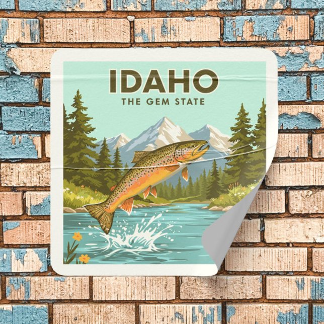 Vintage Idaho Square Sticker (Creator Uploaded)