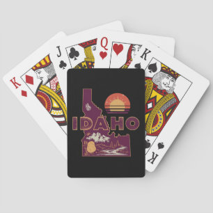 Vintage Idaho Travel Map Retro American State Poker Cards