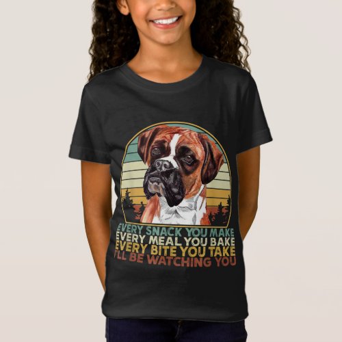 Vintage Ill Be Watching For You Boxer Dog Lover C T_Shirt