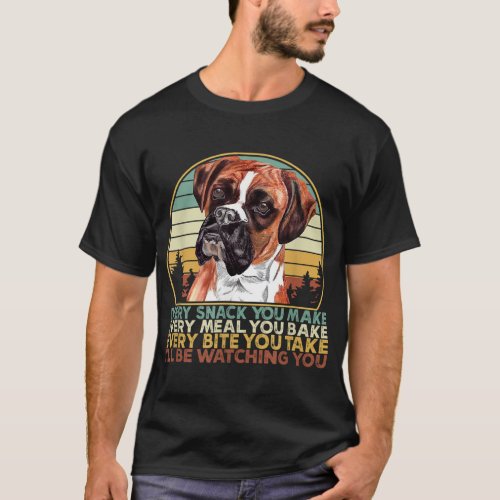 Vintage Ill Be Watching For You Boxer Dog Lover C T_Shirt