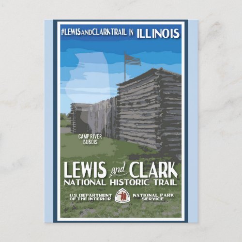 Vintage Illinois Lewis and Clark Camp River Dubois Postcard
