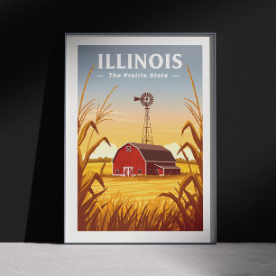 Vintage Illinois Poster