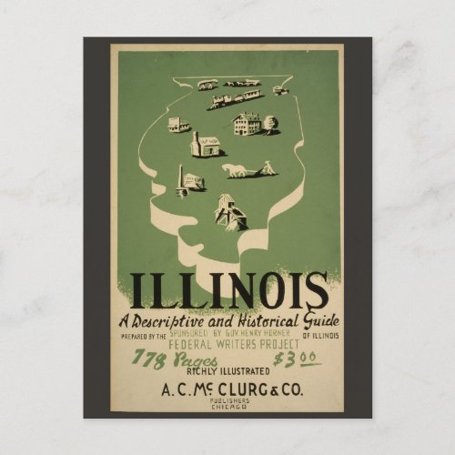 Vintage Illinois Retro Travel Guide Postcard