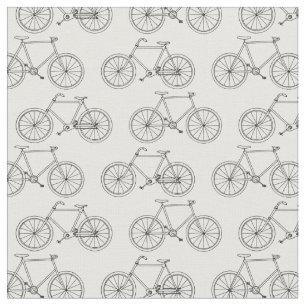 Vintage Illustrated Bicycles Bike Art Pattern Fabric