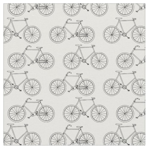Vintage Illustrated Bicycles Bike Art Pattern Fabric