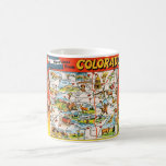 Vintage Illustrated Colordao Map  Coffee Mug<br><div class="desc">It's a colorful illustrated postcard map of the State of Colorado repurposed!</div>