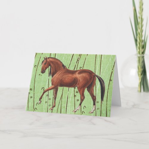 Vintage Illustrated Horse Art Note Card